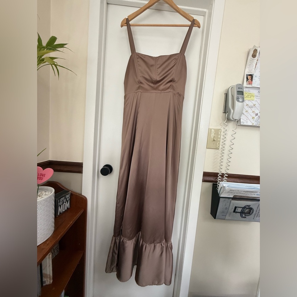 Clarissa Corset Show Me Your MuMu Maxi Dress Dune Luxe Satin